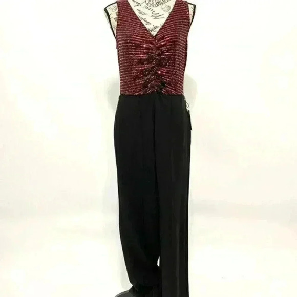 Donna Morgan Metallic Top Jumpsuit - Picture 1 of 5
